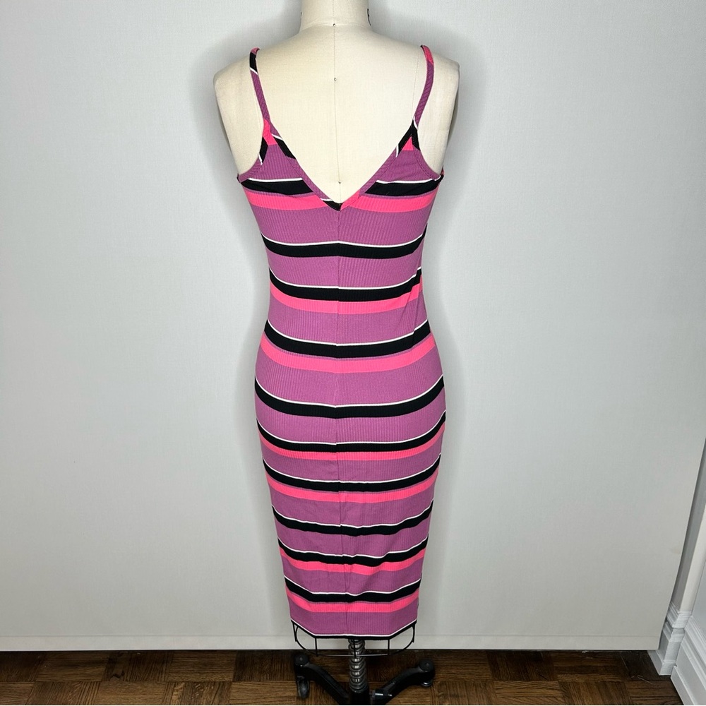 Express Striped Ribbed Midi Dress - Picture 4 of 9